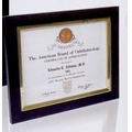 8-1/2"x11" Hardwood Certificate Frame w/ Matte Black Finish & Gold Liner